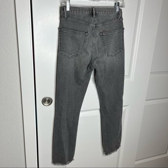 Frame Grey Distressed Le Original Raw Edge Cold Ash Relaxed Fit Jeans Size 24 - Picture 9 of 10